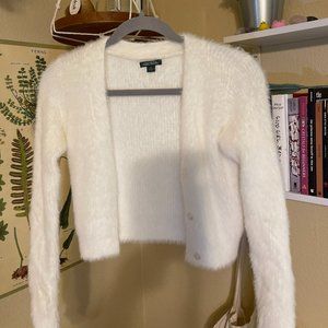 White Fuzzy Cardigan